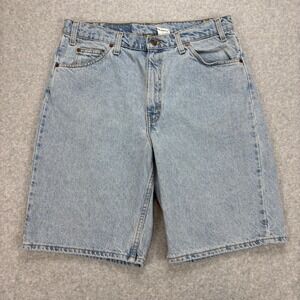 Vintage Levis 550 Jean Shorts Mens 36 Blue Light Wash Relaxed Fit Orange Tab